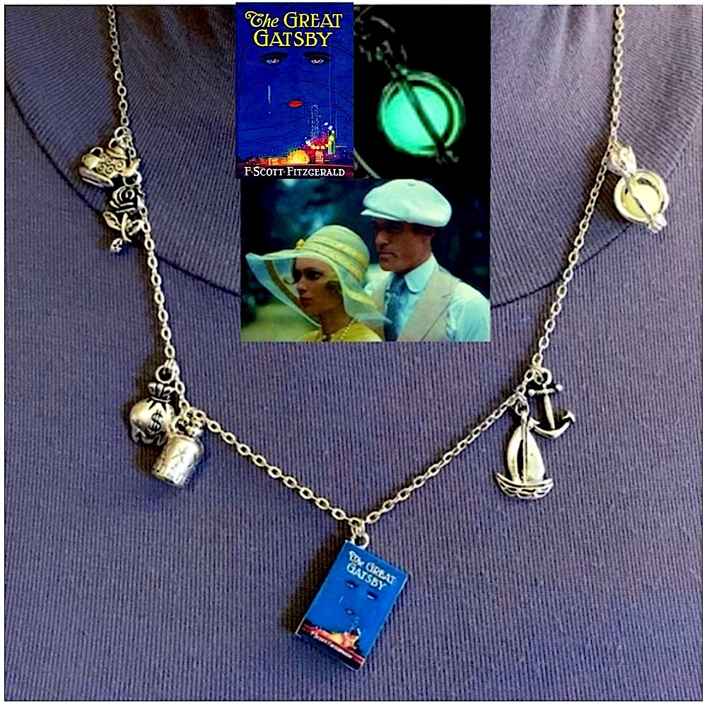 The Great Gatsby F. Scott Fitzgerald Handmade Glowing Literature Book Necklace